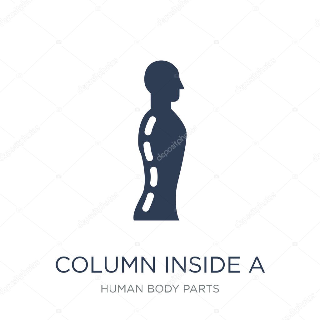 Column inside a male human body in side view icon. Trendy flat vector Column inside a male human body in side view icon on white background from Human Body Parts collection, vector illustration can be use for web and mobile, eps10