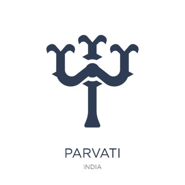 Parvati simgesi. Trendy düz vektör Parvati simge vektör çizim Hindistan koleksiyonundan beyaz arka plan üzerinde kullanım için web ve mobil, eps10 olabilir