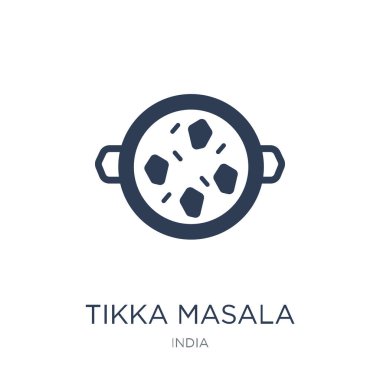 Tikka masala simgesi. Trendy düz vektör Tikka masala simge vektör çizim Hindistan koleksiyonundan beyaz arka plan üzerinde olabilir kullanın web ve mobil, eps10 için