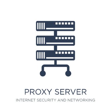 proxy sunucu simgesi. Trendy düz vektör proxy sunucu simgesi Internet güvenlik ve ağ koleksiyonu, vektör çizim beyaz arka plan üzerinde web ve mobil, eps10 kullanmak olabilir