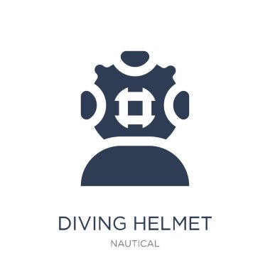 Dalış kask simgesi. Trendy düz vektör dalış kask simge deniz Collection, vektör çizim beyaz arka plan üzerinde kullanım için web ve mobil, eps10 olabilir