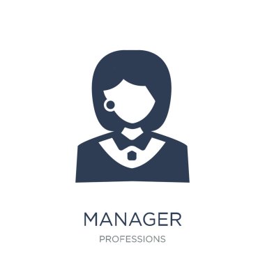 Manager simgesi. Trendy düz vektör Manager simgesine meslekler Collection, vektör çizim beyaz arka plan web ve mobil, eps10 kullanmak olabilir