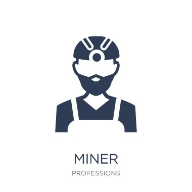 Madenci simgesi. Trendy düz vektör madenci simge vektör çizim meslekler koleksiyonundan beyaz arka plan üzerinde kullanım için web ve mobil, eps10 olabilir