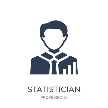 İstatistikçi simgesi. Trendy düz vektör istatistikçi simge vektör çizim meslekler koleksiyonundan beyaz arka plan üzerinde kullanım için web ve mobil, eps10 olabilir