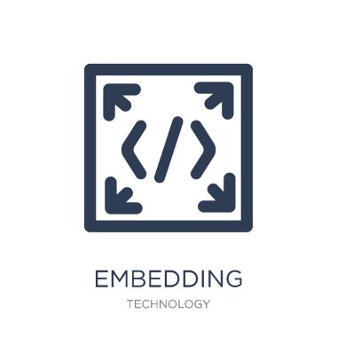 Kutsal kişilerin resmi katıştırma. Trendy düz vektör katıştırma simge teknoloji Collection, vektör çizim beyaz arka plan üzerinde kullanım için web ve mobil, eps10 olabilir