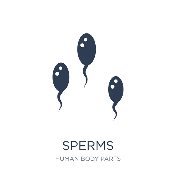 Icône Sperme Tendance Vecteur Plat Spermes Icône Sur Fond Blanc — Image vectorielle