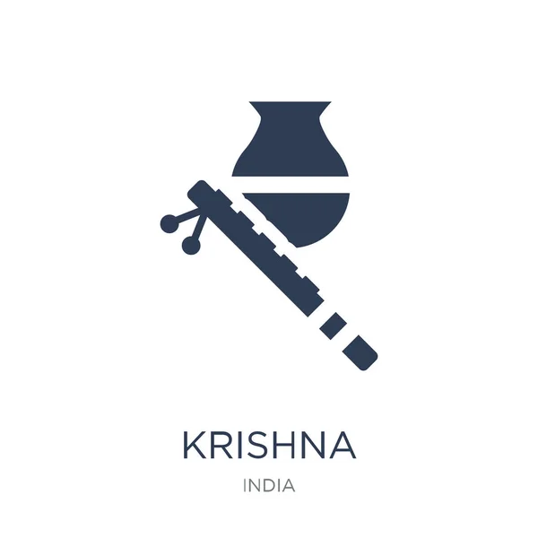 Krishna Janmashtami Ikona Moderní Ploché Vektor Krishna Janmashtami Ikonu Bílém — Stockový vektor