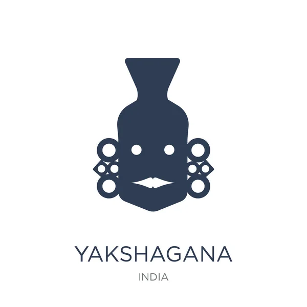 Icona Yakshagana Trendy Piatto Icona Vettoriale Yakshagana Sfondo Bianco Dalla — Vettoriale Stock