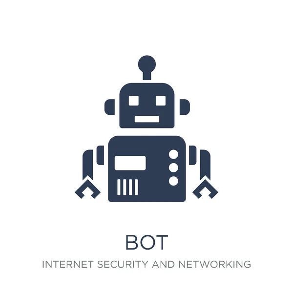 Ikona Bot Płaskie Wektor Bot Ikona Białym Tle Kolekcji Internet — Wektor stockowy