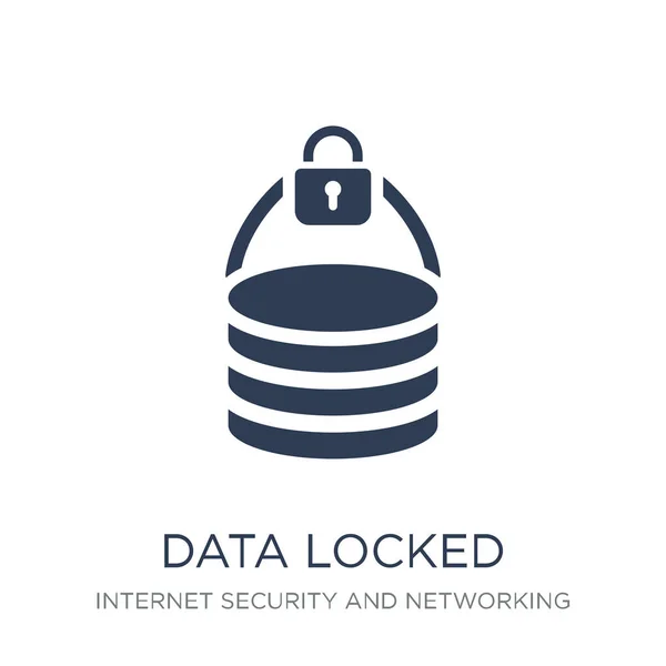 data locked icon. Trendy flat vector data locked icon on white background from Internet Security and Networking collection, vector illustration can be use for web and mobile, eps10