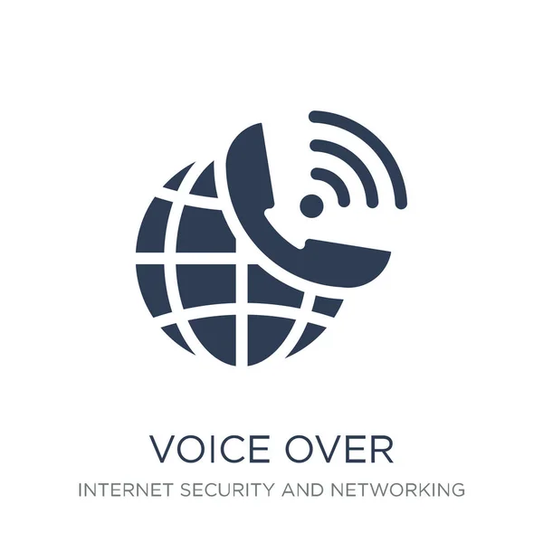 voice over internet protocol icon. Trendy flat vector voice over internet protocol icon on white background from Internet Security and Networking collection, vector illustration can be use for web and mobile, eps10