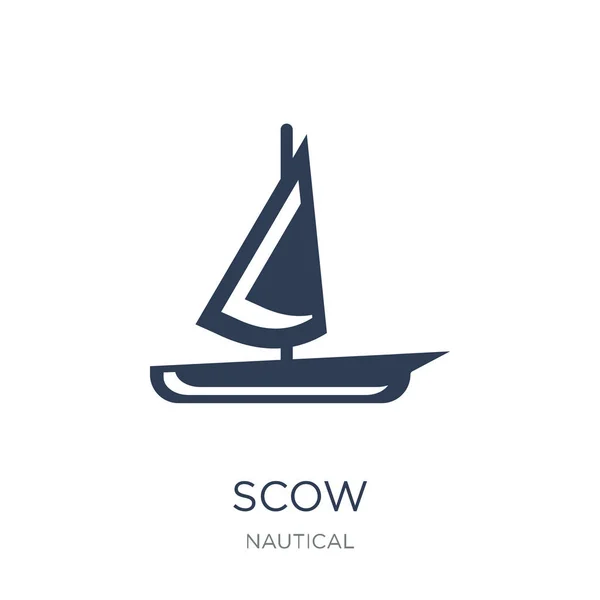 Scow Icon Trendy Flat Vector Scow Icon White Background Nautical — Stock Vector