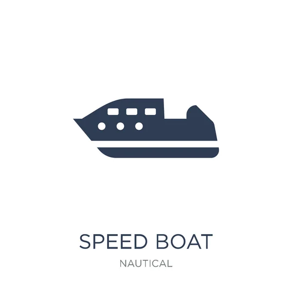 Speed Boat Icon Trendy Flat Vector Speed Boat Icon White — Stock Vector