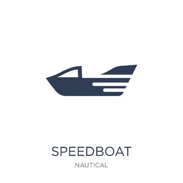 Speedboat Icon Trendy Flat Vector Speedboat Icon White Background Nautical — Stock Vector