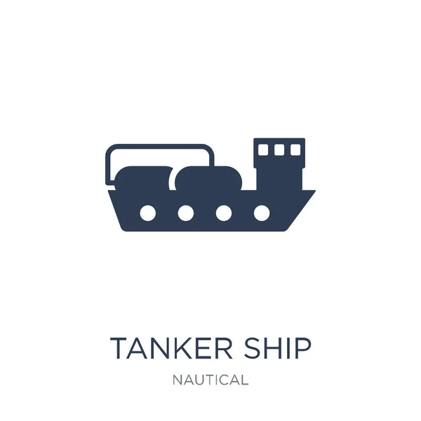 Tanker Loď Ikona Moderní Ploché Vektorové Ikony Cisternová Loď Bílém — Stockový vektor
