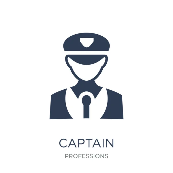 Icône Capitaine Tendance Plat Vecteur Capitaine Icône Sur Fond Blanc — Image vectorielle