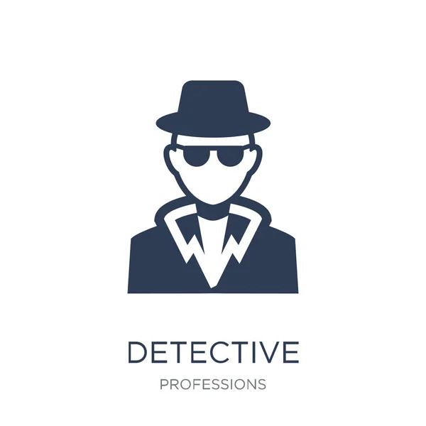 Detective Icon Trendy Flat Vector Detective Icon White Background Professions — Stock Vector