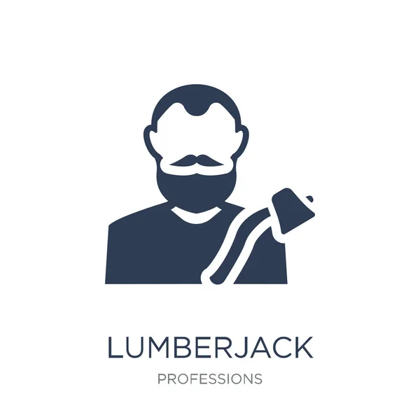Icono Del Leñador Icono Moderno Lumberjack Vector Plano Sobre Fondo — Vector de stock