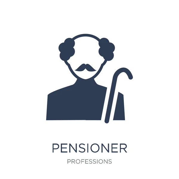 Pensionär Ikonen Trendiga Platt Vektor Pensionär Ikon Vit Bakgrund Från — Stock vektor