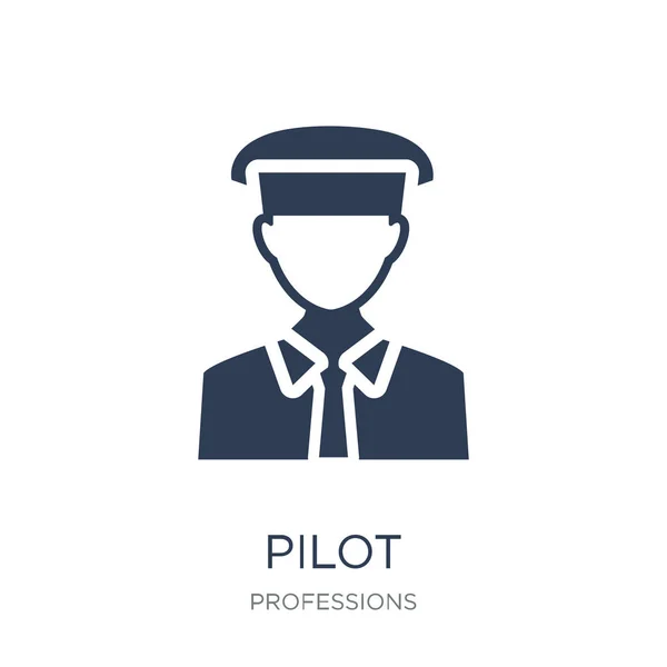 Icône Pilote Vecteur Plat Tendance Icône Pilote Sur Fond Blanc — Image vectorielle