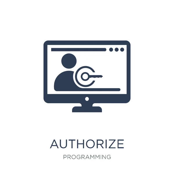 Authorize Icon Trendy Flat Vector Authorize Icon White Background Programming — Stock Vector