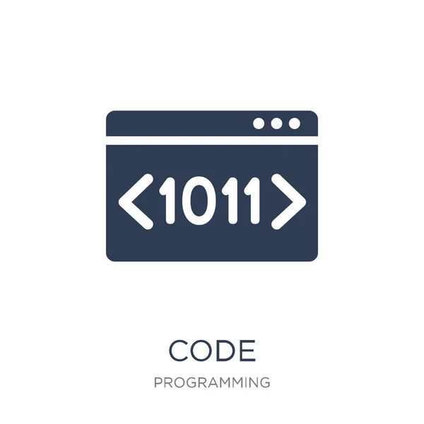 Kód Ikonu Moderní Ploché Vektorové Kód Ikony Bílém Pozadí Programování — Stockový vektor