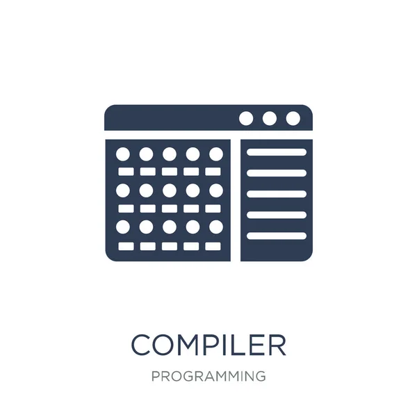 Compiler Symbol Trendige Flache Vektor Compiler Symbol Auf Weißem Hintergrund — Stockvektor