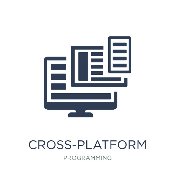 Cross Platform Icon Trendy Flat Vector Cross Platform Icon White — Stock Vector