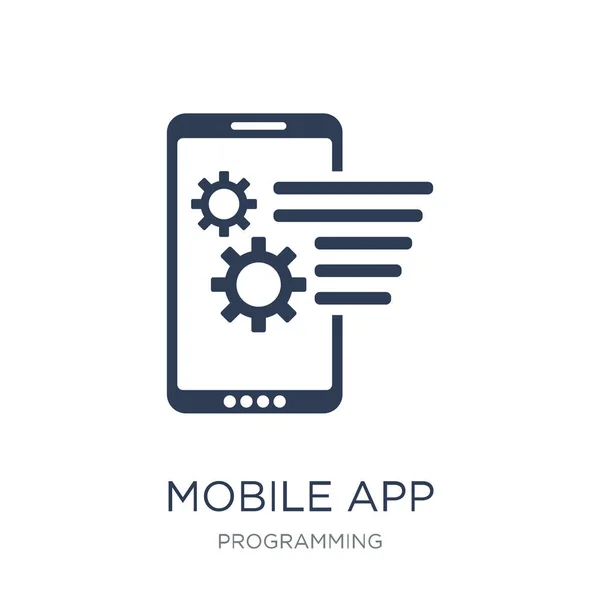 Mobile App Icon Trendy Flat Vector Mobile App Icon White — Stock Vector