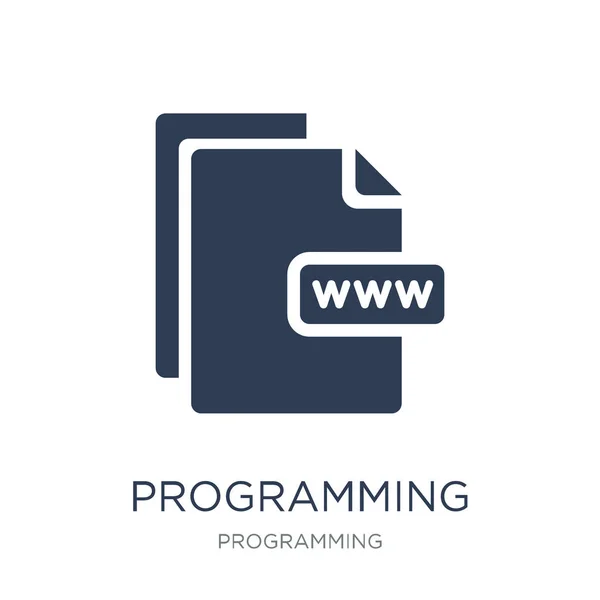 Programming Language Icon Trendy Flat Vector Programming Language Icon White — Stock Vector