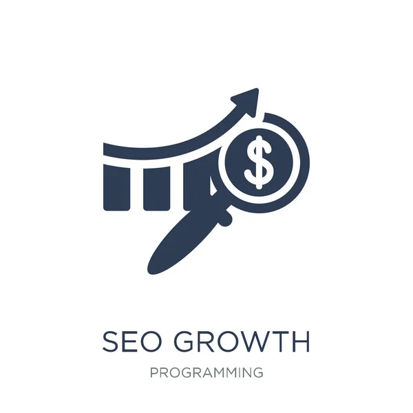 Seo Growth Icon Trendy Flat Vector Seo Growth Icon White — Stock Vector