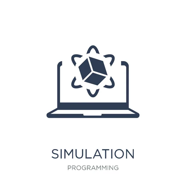 Simülasyon Simgesi Trendy Düz Vektör Simülasyon Simge Vektör Çizim Programlama — Stok Vektör