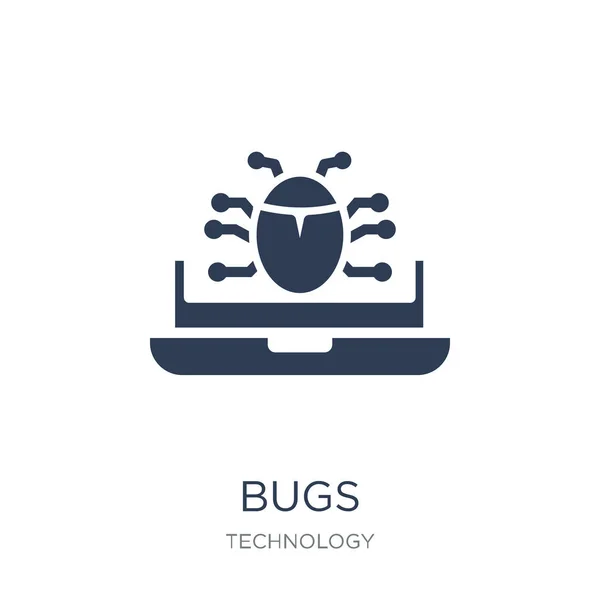 Bugs Pictogram Trendy Platte Vector Bugs Pictogram Witte Achtergrond Uit — Stockvector