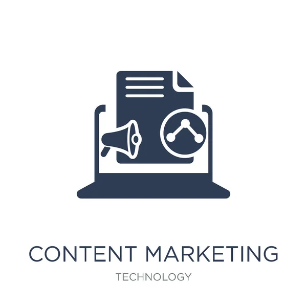 Content Marketing Icon Trendy Flat Vector Content Marketing Icon White — Stock Vector