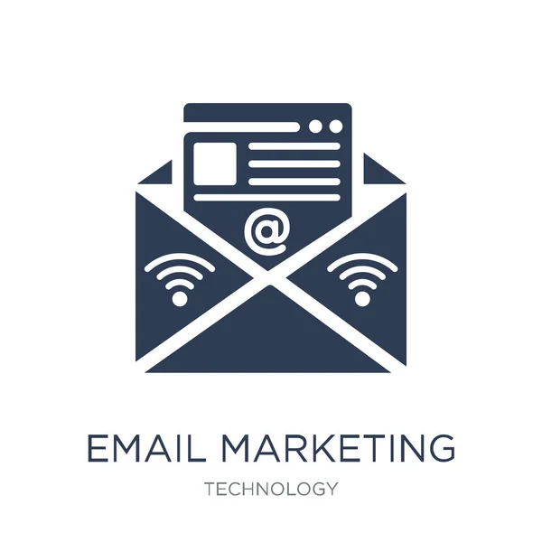 Ícone Email Marketing Trendy Flat Vector Email Marketing Icon White — Vetor de Stock