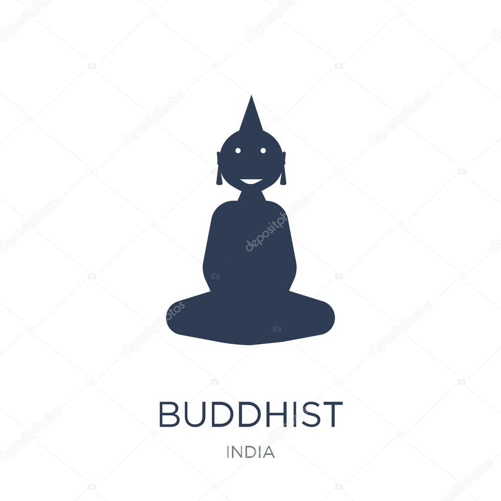 buddhist icon. Trendy flat vector buddhist icon on white background from india collection, vector illustration can be use for web and mobile, eps10