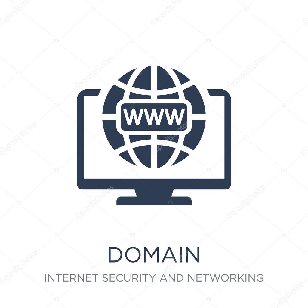 domain icon. Trendy flat vector domain icon on white background from Internet Security and Networking collection, vector illustration can be use for web and mobile, eps10