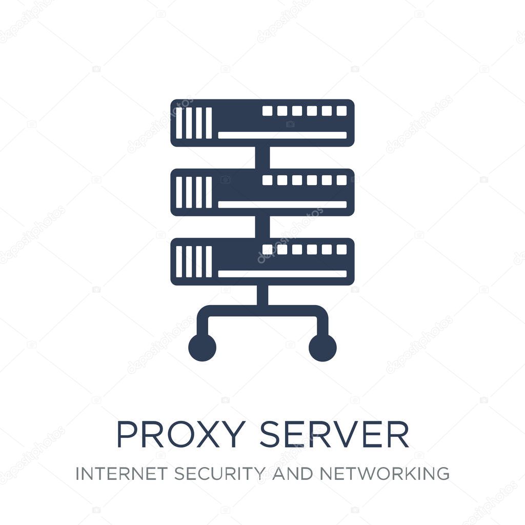 proxy server icon. Trendy flat vector proxy server icon on white background from Internet Security and Networking collection, vector illustration can be use for web and mobile, eps10