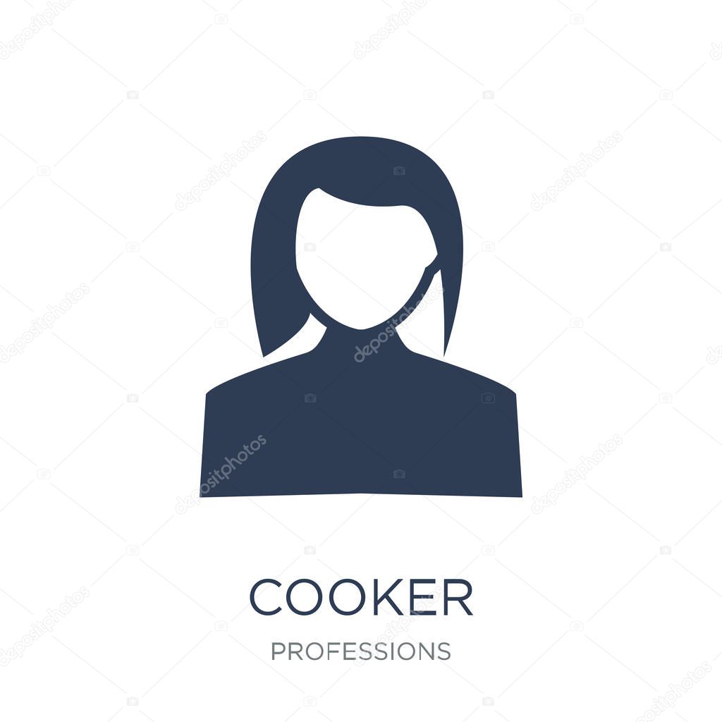 Cooker icon. Trendy flat vector Cooker icon on white background from Professions collection, vector illustration can be use for web and mobile, eps10