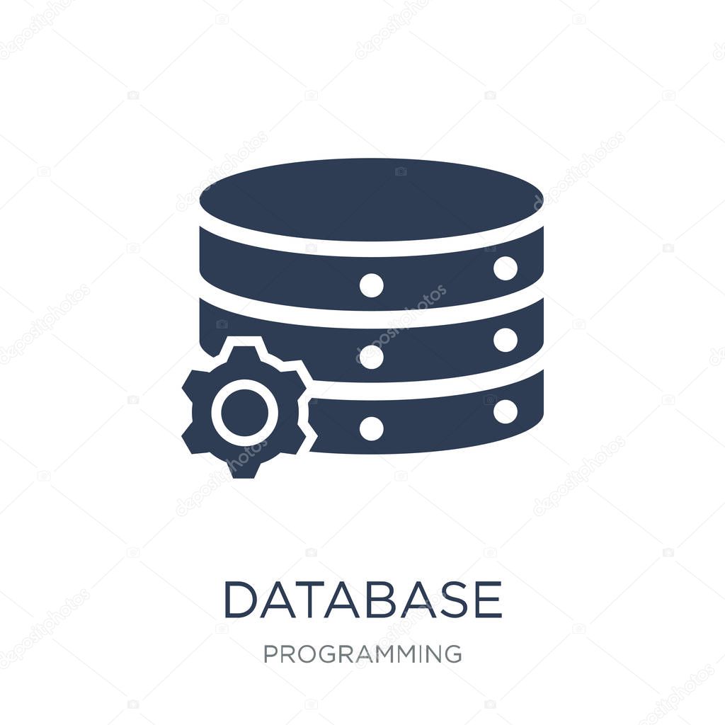 Database icon. Trendy flat vector Database icon on white background from Programming collection, vector illustration can be use for web and mobile, eps10
