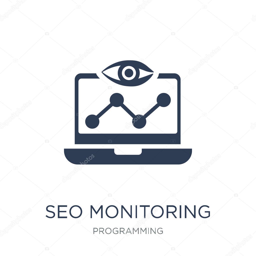 seo Monitoring icon. Trendy flat vector seo Monitoring icon on white background from Programming collection, vector illustration can be use for web and mobile, eps10