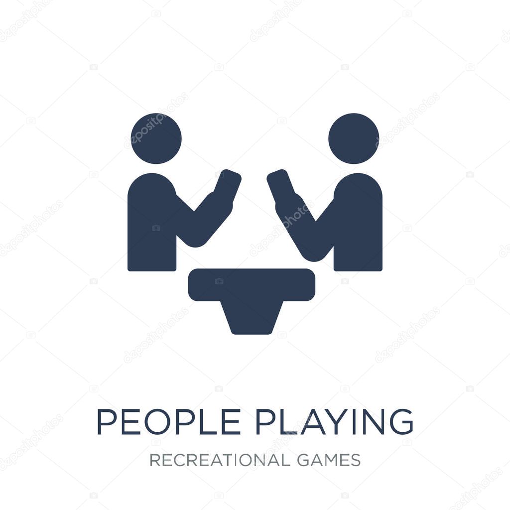 People playing Board games icon icon. Trendy flat vector People playing Board games icon on white background from Recreational games collection, vector illustration can be use for web and mobile, eps10