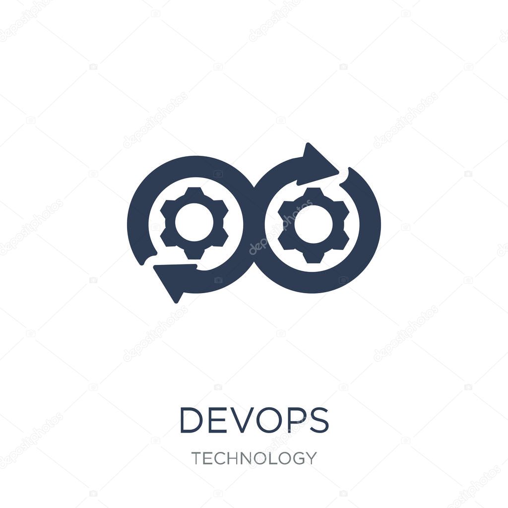 DEVOPS icon. Trendy flat vector DEVOPS icon on white background from Technology collection, vector illustration can be use for web and mobile, eps10