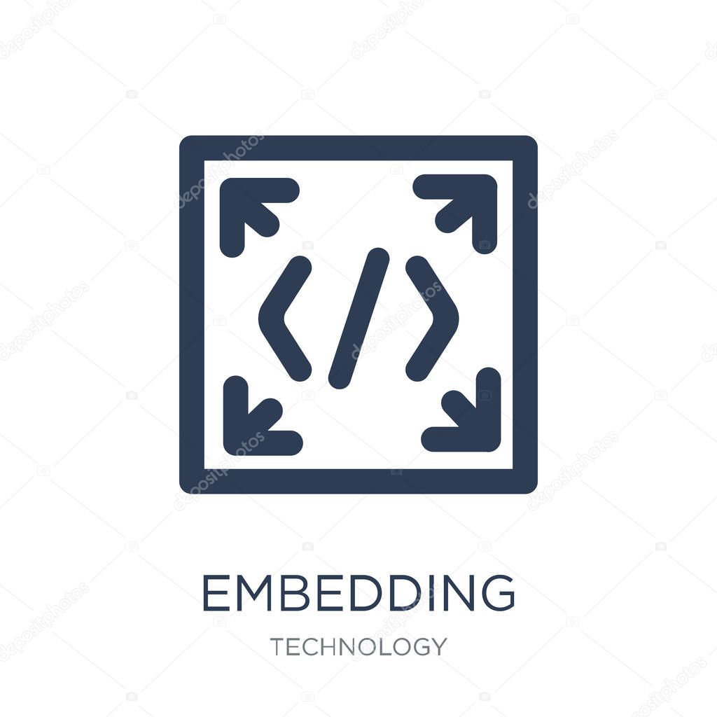 Embedding icon. Trendy flat vector Embedding icon on white background from Technology collection, vector illustration can be use for web and mobile, eps10