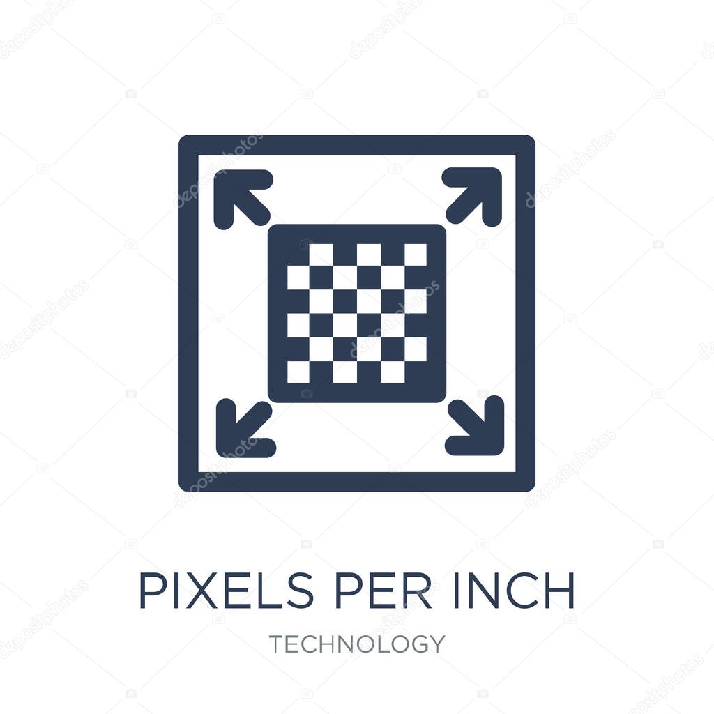 Pixels per Inch icon. Trendy flat vector Pixels per Inch icon on white background from Technology collection, vector illustration can be use for web and mobile, eps10