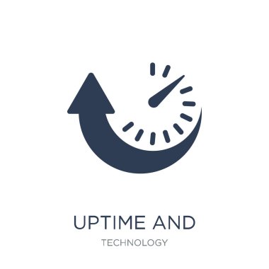 Çalışma süresi ve kesinti simgesi. Trendy düz vektör Uptime ve kesintiler simge teknoloji Collection, vektör çizim beyaz arka plan üzerinde-ebilmek var olmak kullanma web ve mobil, eps10 için