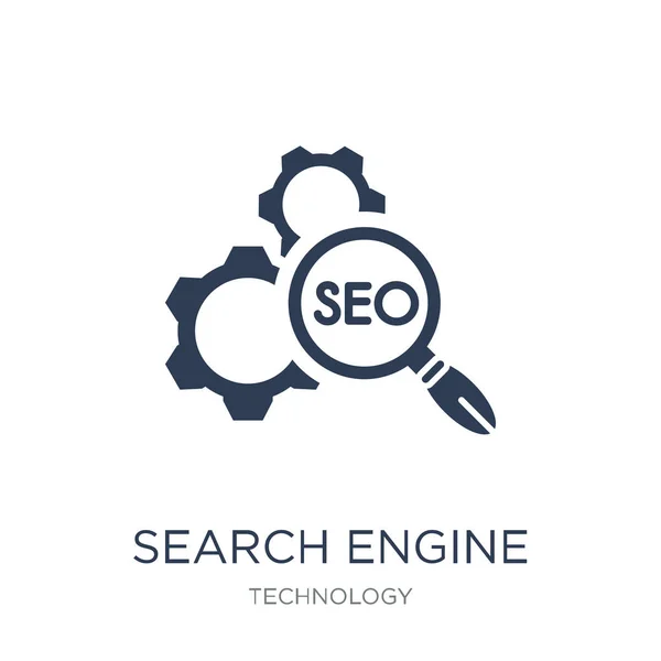 Search Engine Optimization Ikonra Trendi Lapos Vektor Keresőmotor Optimalizálás Ikonjára — Stock Vector