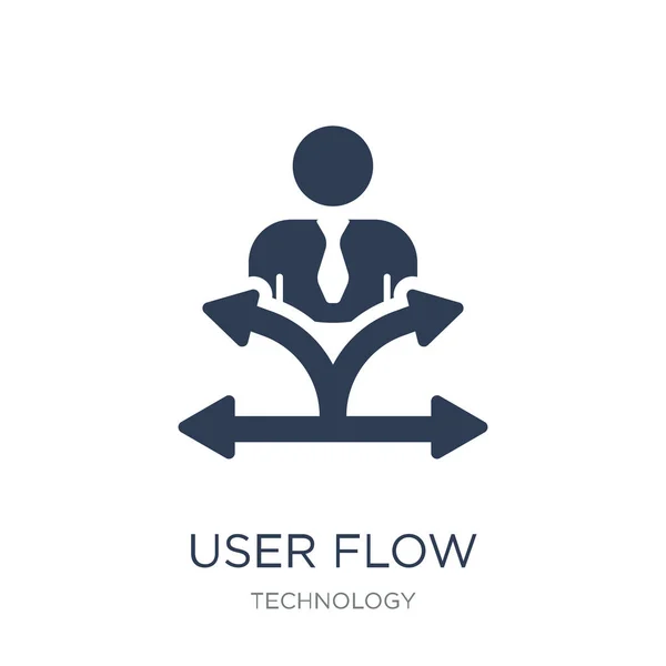 User Flow Icon Trendy Flat Vector User Flow Icon White — Stock Vector