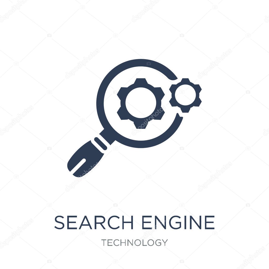 Search engine marketing icon. Trendy flat vector Search engine marketing icon on white background from Technology collection, vector illustration can be use for web and mobile, eps10