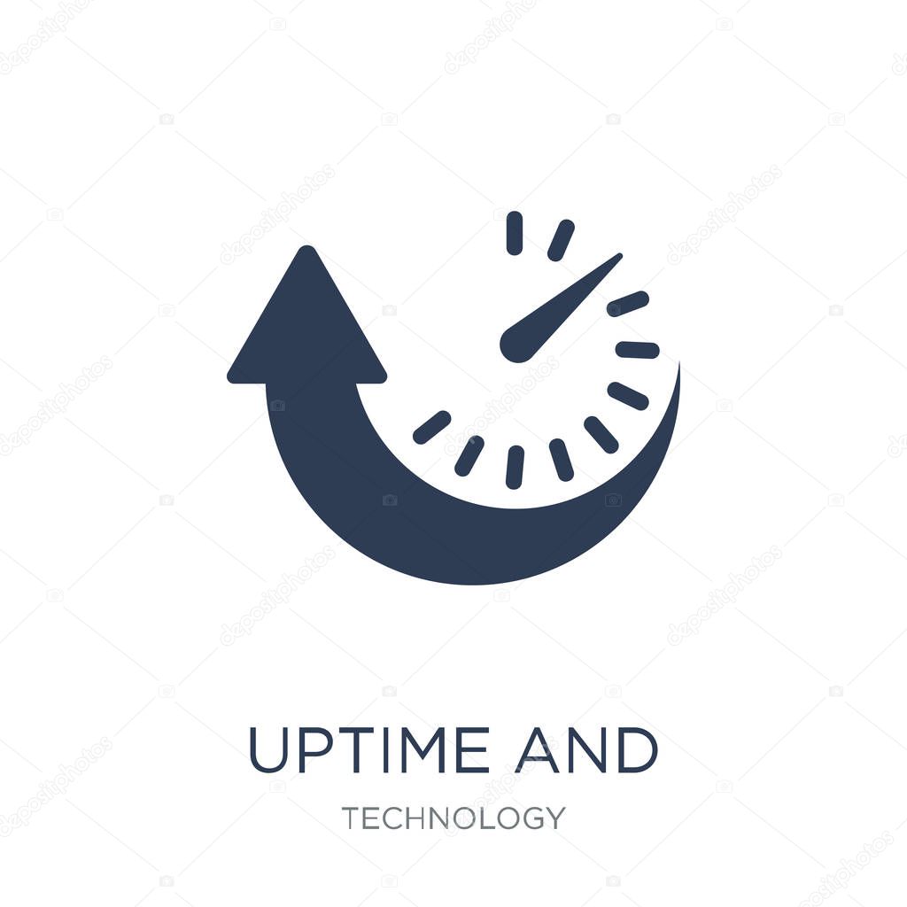 Uptime and downtime icon. Trendy flat vector Uptime and downtime icon on white background from Technology collection, vector illustration can be use for web and mobile, eps10